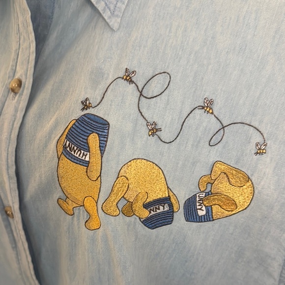 Vintage Embroidered Winnie Pooh Button Down Shirt - Picture 3 of 7